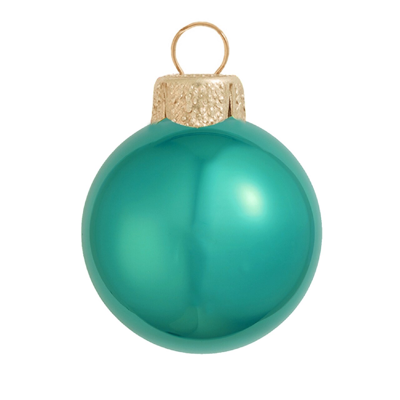 Whitehurst Large Pearl Finish Glass Christmas Ball Ornaments - 6" (150mm) - Turquoise Green -2ct